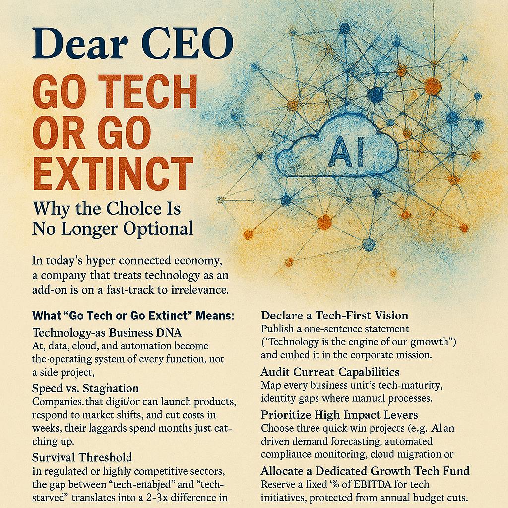 Dear CEO – Go Tech or Go Extinct – Why the Choice Is No Longer Optional