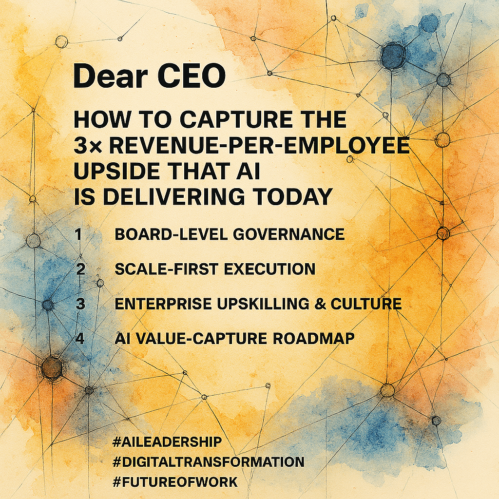 Dear CEO – How to Capture the 3× Revenue‑Per‑Employee Upside That AI Is Delivering Today
